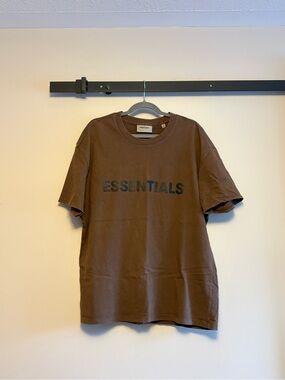 ESSENTIALS Brown Short Sleeve Logo Tee